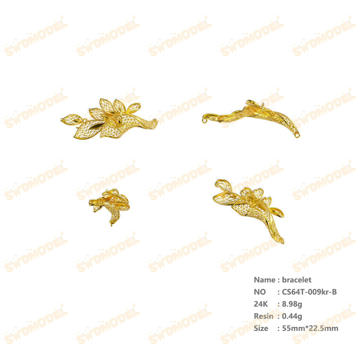 Jewelry set  Filigree Set   White Wax Casting Resin 3D Printing Service  CS64T-009kr