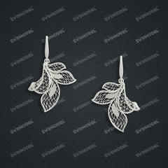Jewelry set Filigree Earrings White Wax Casting Resin 3D Printing Service  CS64T-009ch-E