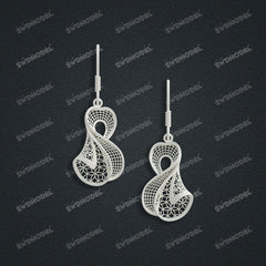 Jewelry set Filigree Earrings White Wax Casting Resin 3D Printing Service  CS64T-010ch-E