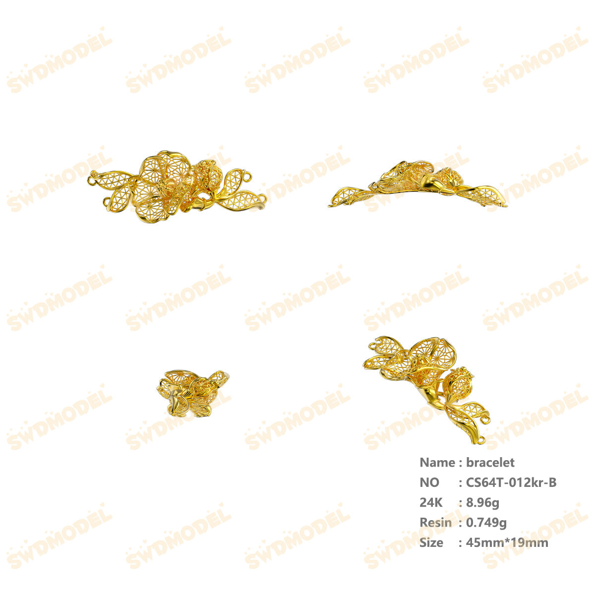 Jewelry set  Filigree Set   White Wax Casting Resin 3D Printing Service  CS64T-012kr