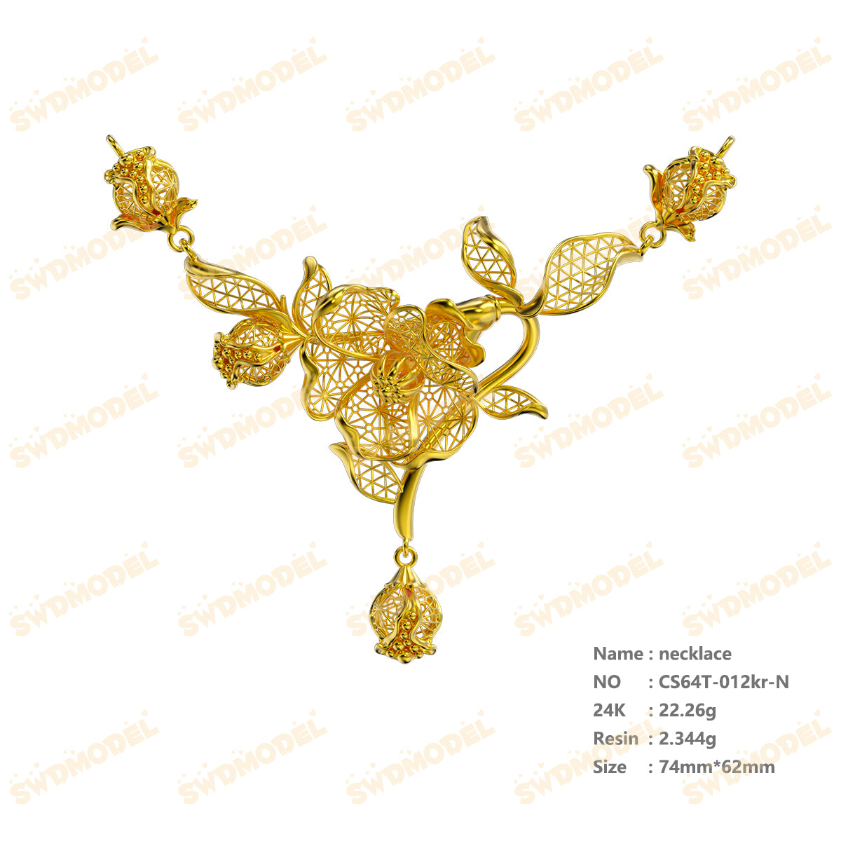 Jewelry set  Filigree Set   White Wax Casting Resin 3D Printing Service  CS64T-012kr