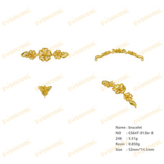 Jewelry set Filigree Bracelet White Wax Casting Resin 3D Printing Service CS64T-013kr-B