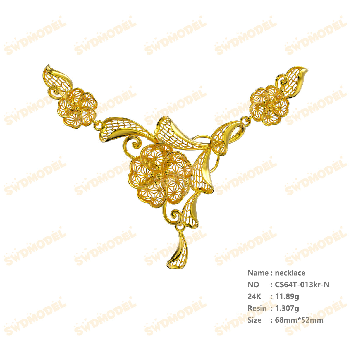 Jewelry set  Filigree Set   White Wax Casting Resin 3D Printing Service  CS64T-013kr