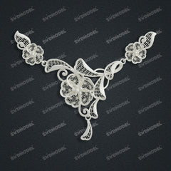 Jewelry set  Filigree Set   White Wax Casting Resin 3D Printing Service  CS64T-013kr
