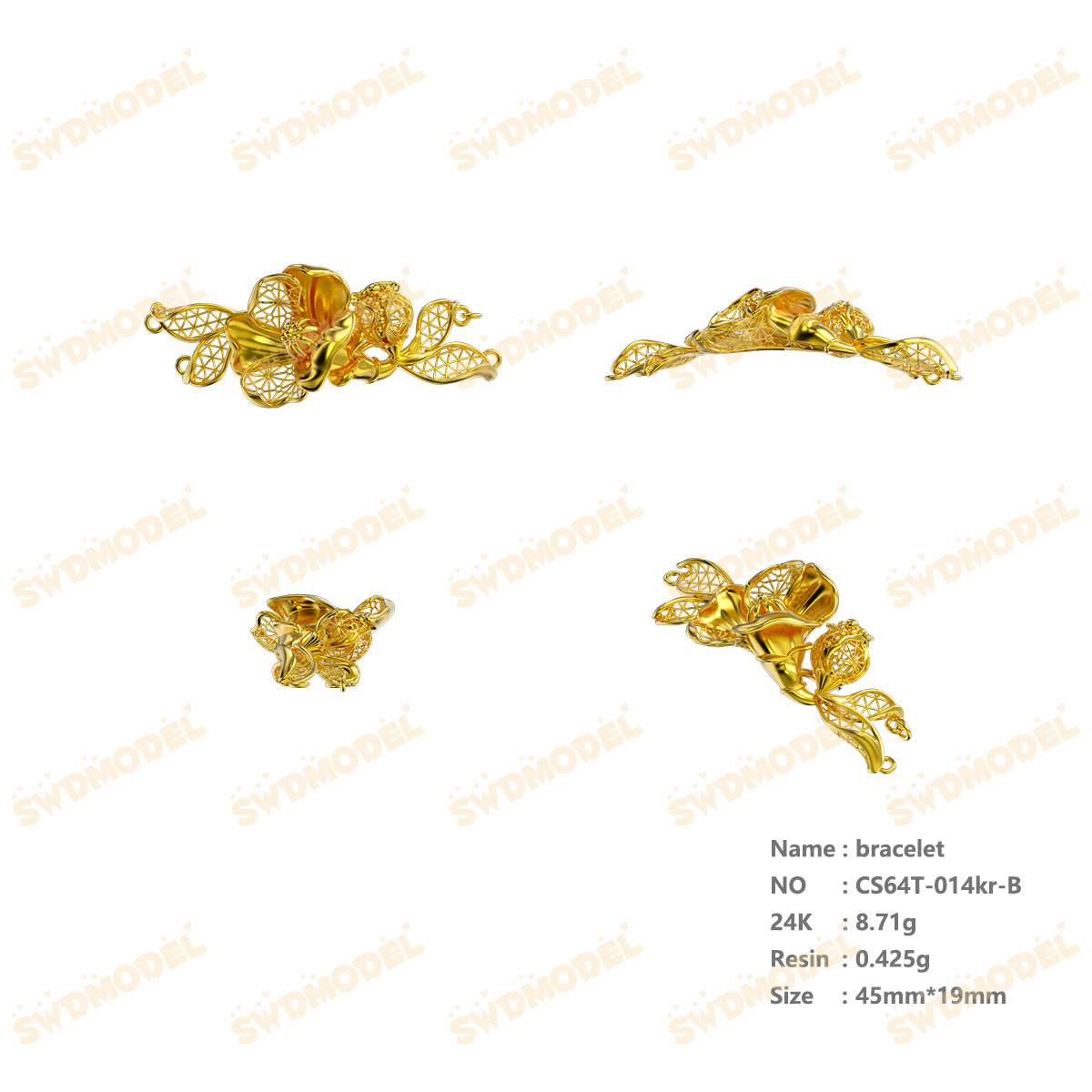 Jewelry set  Filigree Set   White Wax Casting Resin 3D Printing Service  CS64T-014kr