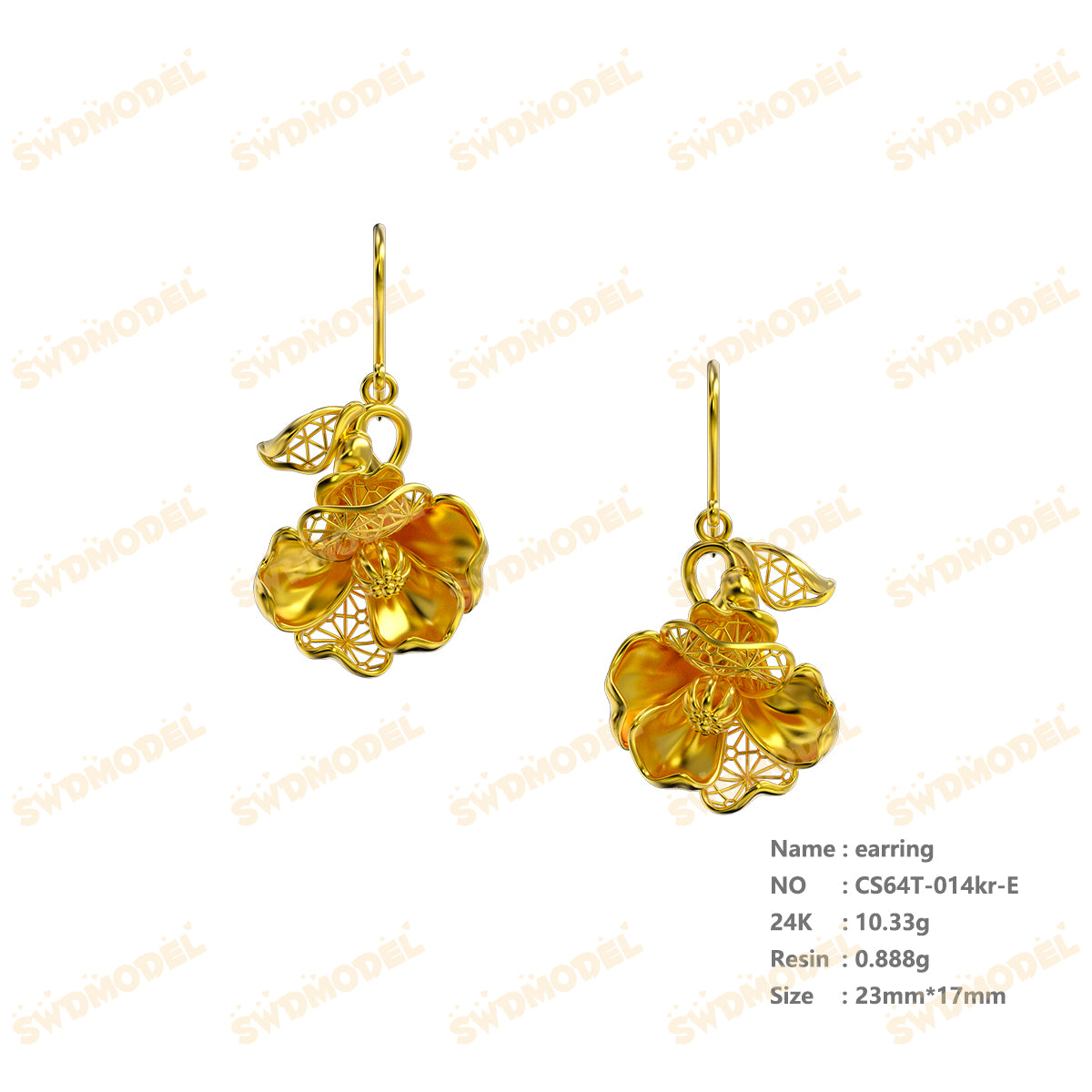 Jewelry set  Filigree Set   White Wax Casting Resin 3D Printing Service  CS64T-014kr
