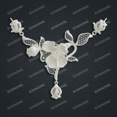 Jewelry set  Filigree Set   White Wax Casting Resin 3D Printing Service  CS64T-014kr