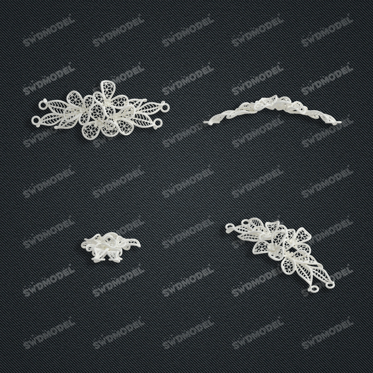 Jewelry set  Filigree Set   White Wax Casting Resin 3D Printing Service  CS64T-015kr