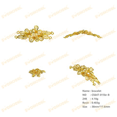 Jewelry set Filigree Bracelet White Wax Casting Resin 3D Printing Service CS64T-015kr-B