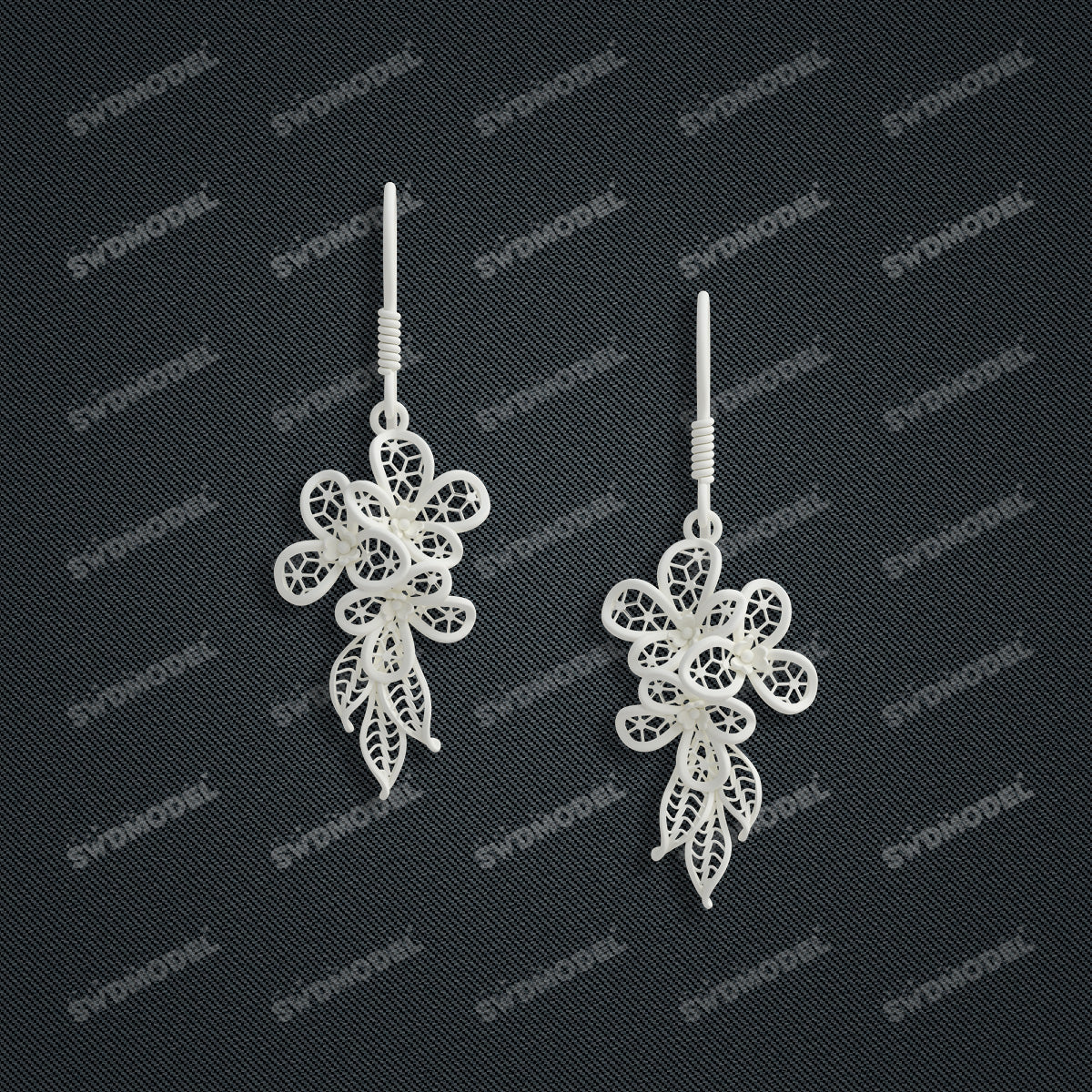 Jewelry set  Filigree Set   White Wax Casting Resin 3D Printing Service  CS64T-015kr