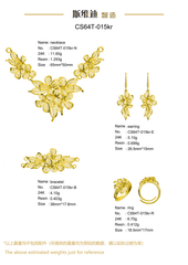Jewelry set  Filigree Set   White Wax Casting Resin 3D Printing Service  CS64T-015kr