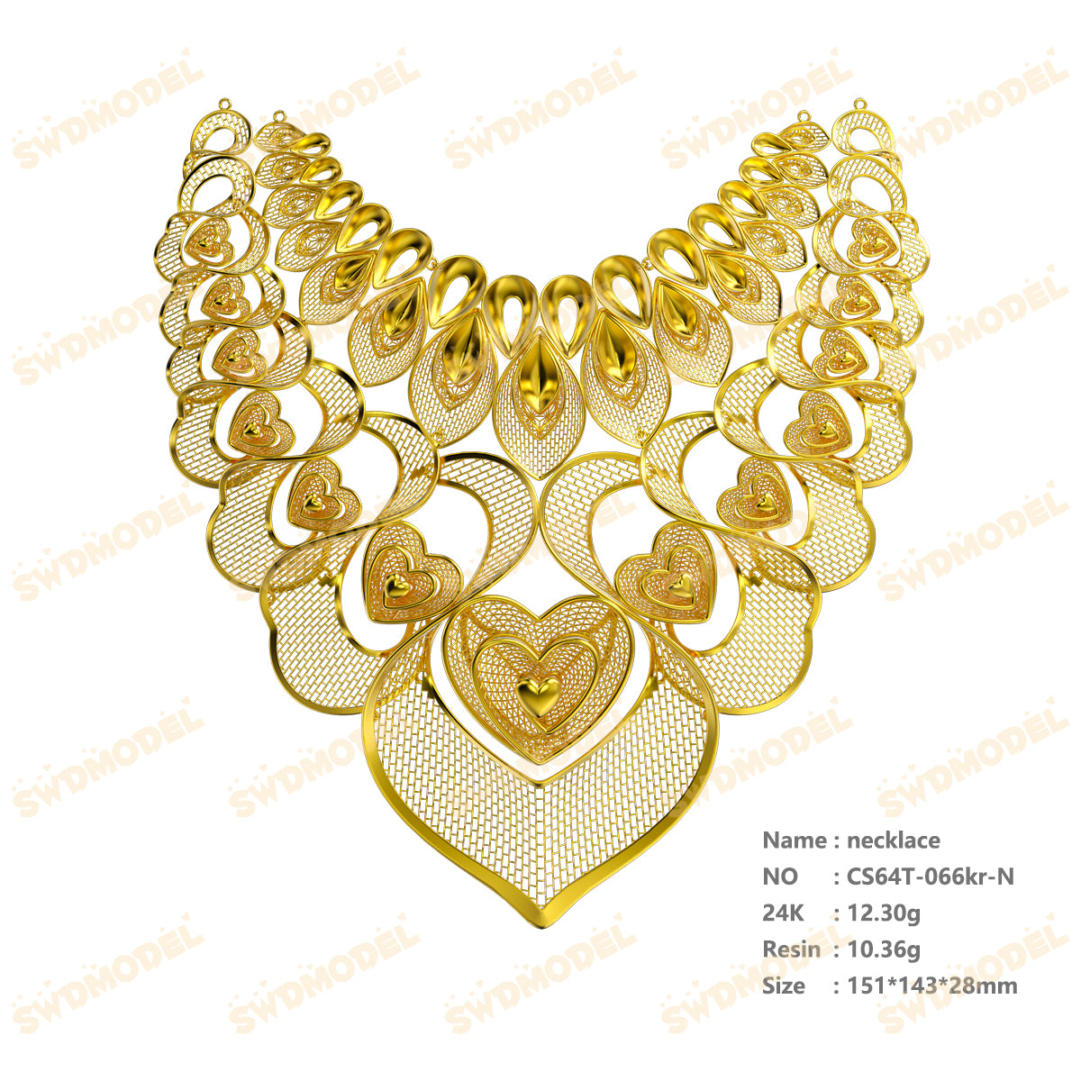 Jewelry set Filigree Necklace White Wax Casting Resin 3D Printing Service  CS64T-066kr-N
