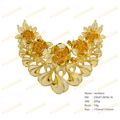 Jewelry set Filigree Necklace White Wax Casting Resin 3D Printing Service  CS64T-067kr-N