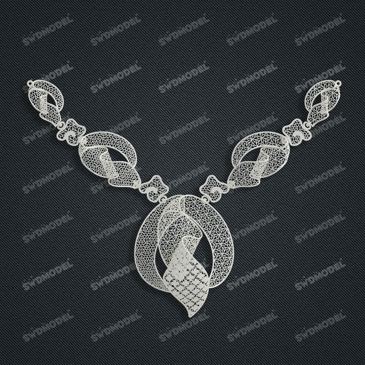 Jewelry set  Filigree Set   White Wax Casting Resin 3D Printing Service  FNZ-01