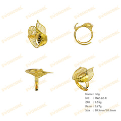Jewelry set Filigree Ring White Wax Casting Resin 3D Printing Service  FNZ-02-R