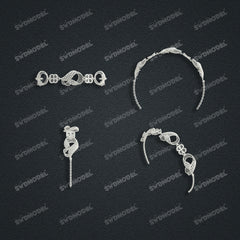 Jewelry set Filigree Bracelet White Wax Casting Resin 3D Printing Service   FNZ-03-B