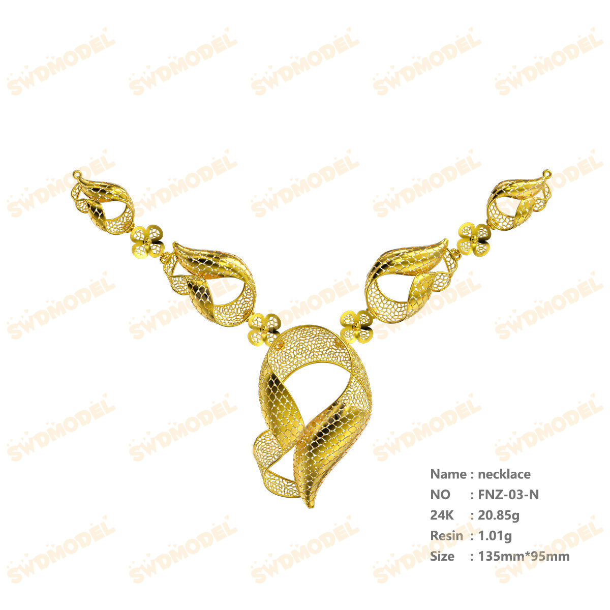 Jewelry set  Filigree Set   White Wax Casting Resin 3D Printing Service  FNZ-03