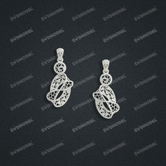 Jewelry set Filigree Earrings White Wax Casting Resin 3D Printing Service  FNZ-04-E