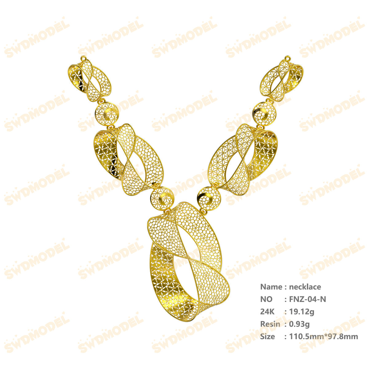 Jewelry set  Filigree Set   White Wax Casting Resin 3D Printing Service  FNZ-04