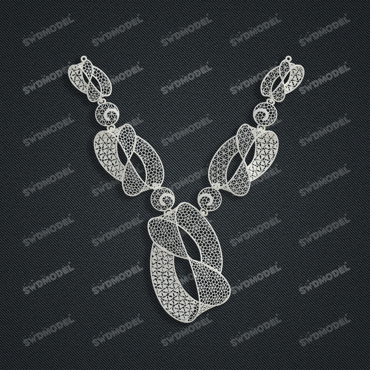 Jewelry set Filigree Necklace White Wax Casting Resin 3D Printing Service  FNZ-04-N