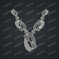 Jewelry set  Filigree Set   White Wax Casting Resin 3D Printing Service  FNZ-04