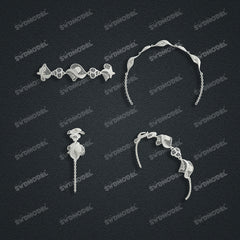 Jewelry set Filigree Bracelet White Wax Casting Resin 3D Printing Service   FNZ-05-B