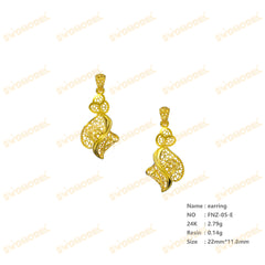 Jewelry set Filigree Earrings White Wax Casting Resin 3D Printing Service  FNZ-05-E