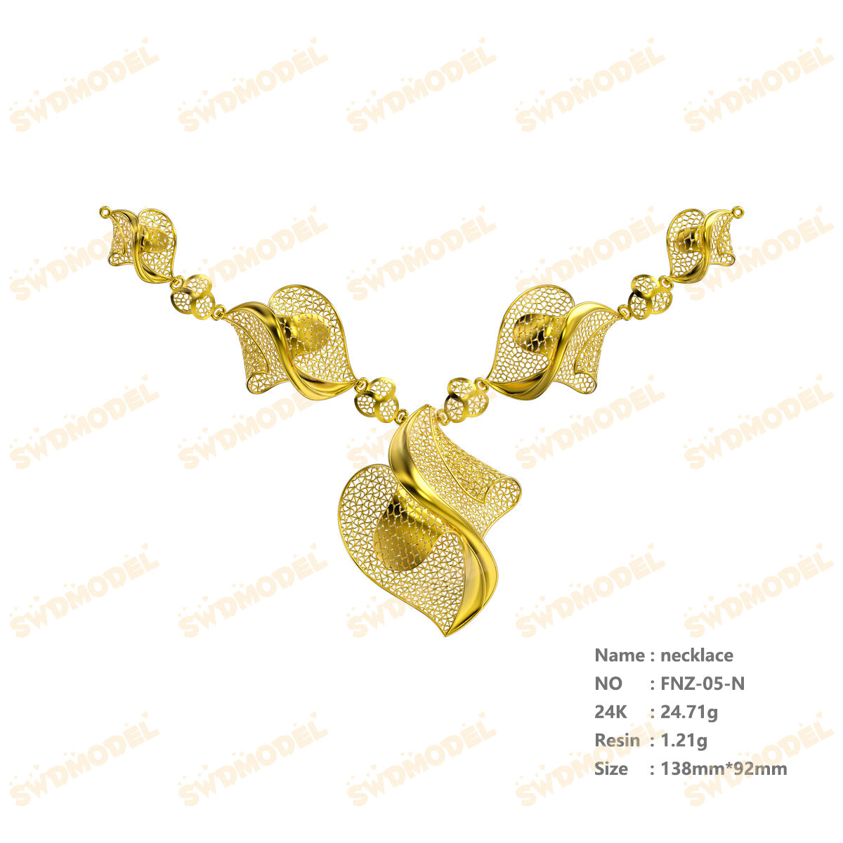 Jewelry set  Filigree Set   White Wax Casting Resin 3D Printing Service  FNZ-05