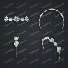 Jewelry set Filigree Bracelet White Wax Casting Resin 3D Printing Service   FNZ-06-B