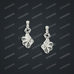 Jewelry set Filigree Earrings White Wax Casting Resin 3D Printing Service  FNZ-08-E