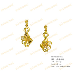 Jewelry set Filigree Earrings White Wax Casting Resin 3D Printing Service  FNZ-08-E