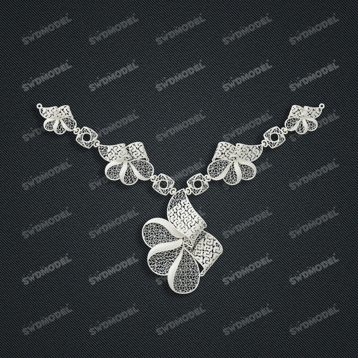 Jewelry set  Filigree Set   White Wax Casting Resin 3D Printing Service  FNZ-08