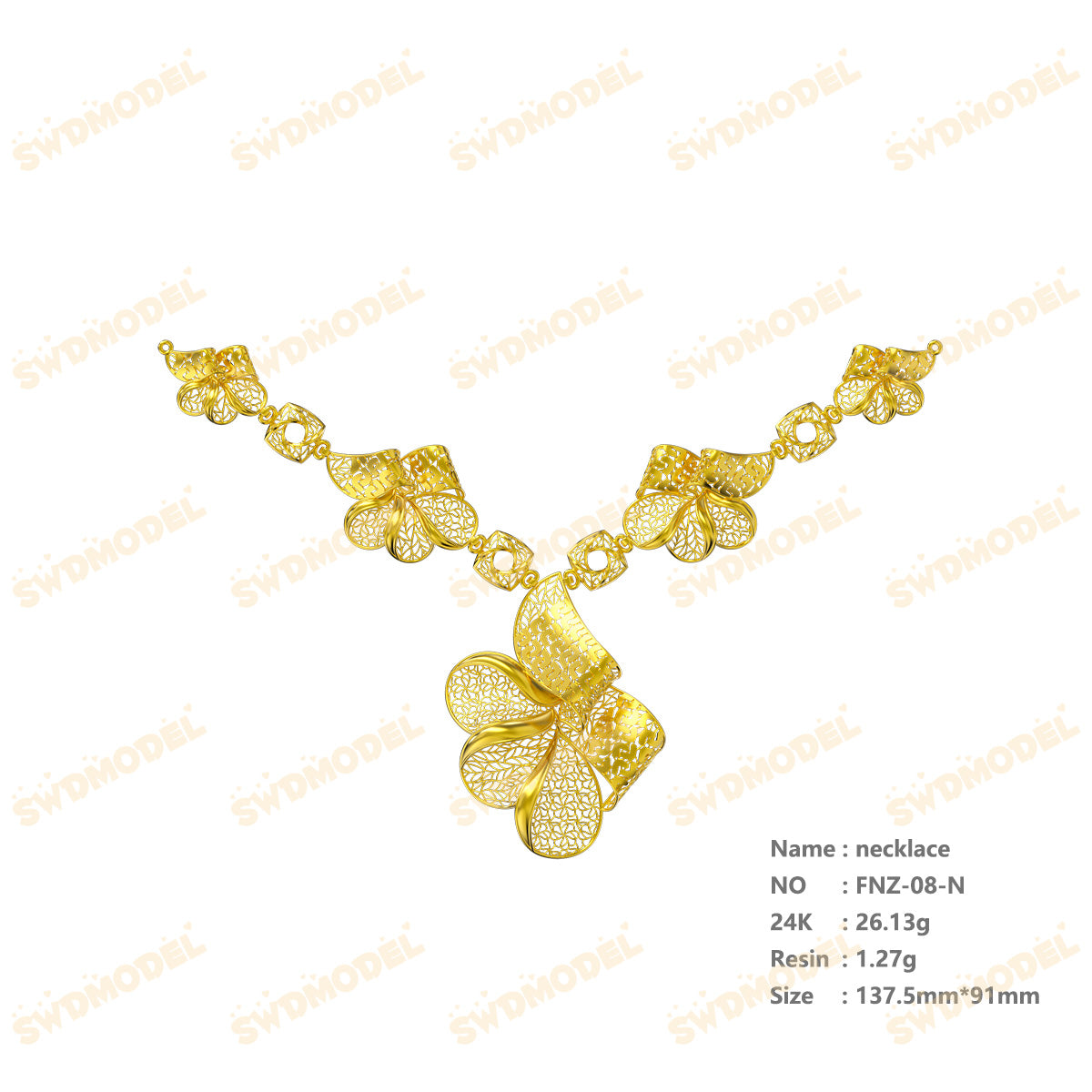 Jewelry set  Filigree Set   White Wax Casting Resin 3D Printing Service  FNZ-08