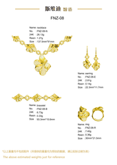 Jewelry set  Filigree Set   White Wax Casting Resin 3D Printing Service  FNZ-08
