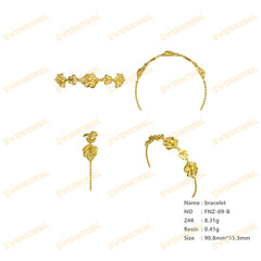 Jewelry set Filigree Bracelet White Wax Casting Resin 3D Printing Service   FNZ-09-B