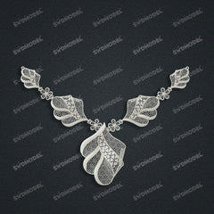 Jewelry set Filigree Necklace White Wax Casting Resin 3D Printing Service  FNZ-09-N