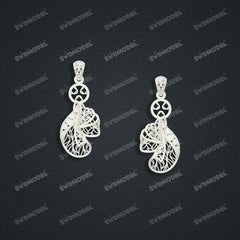 Jewelry set Filigree Earrings White Wax Casting Resin 3D Printing Service  FNZ-10-E