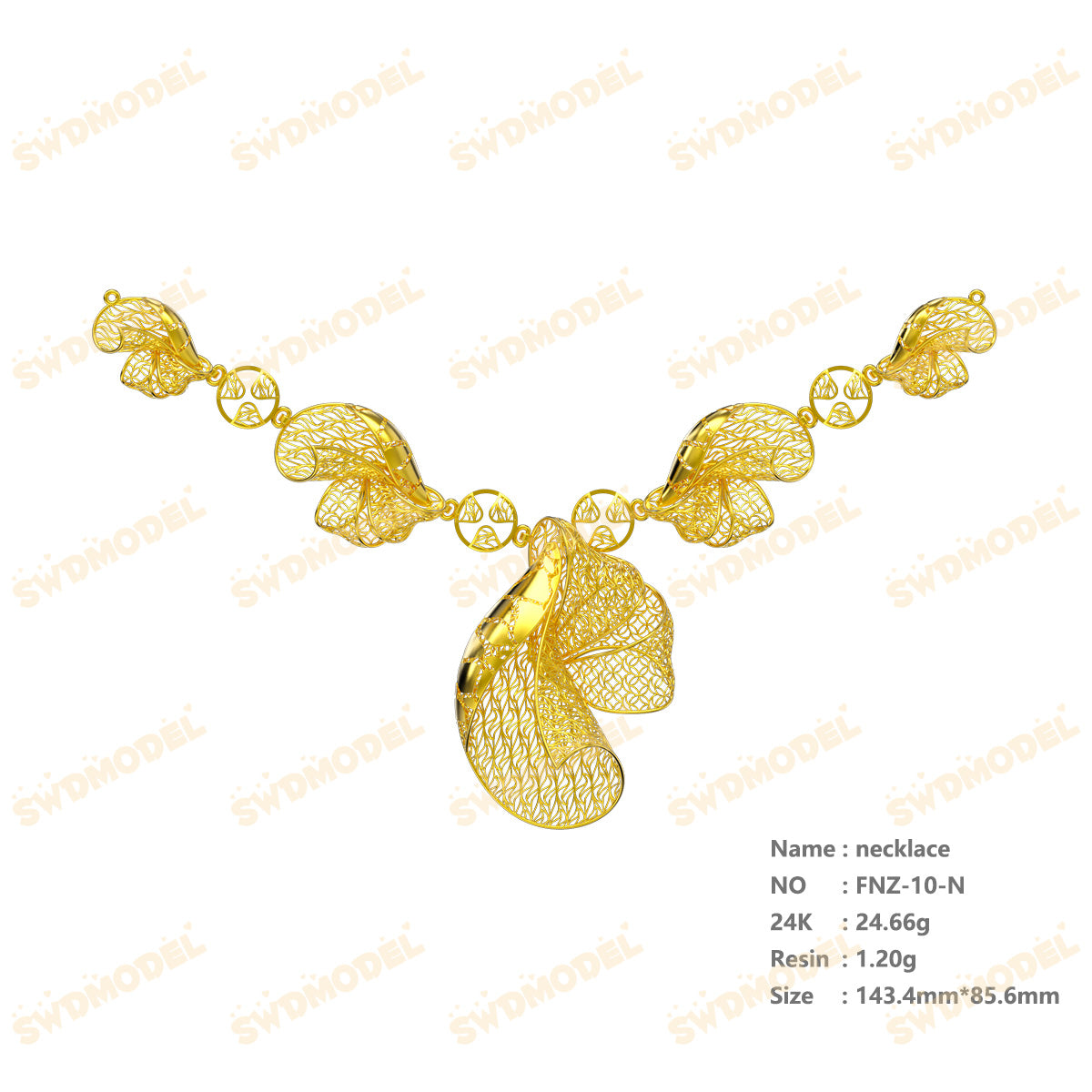 Jewelry set  Filigree Set   White Wax Casting Resin 3D Printing Service  FNZ-10