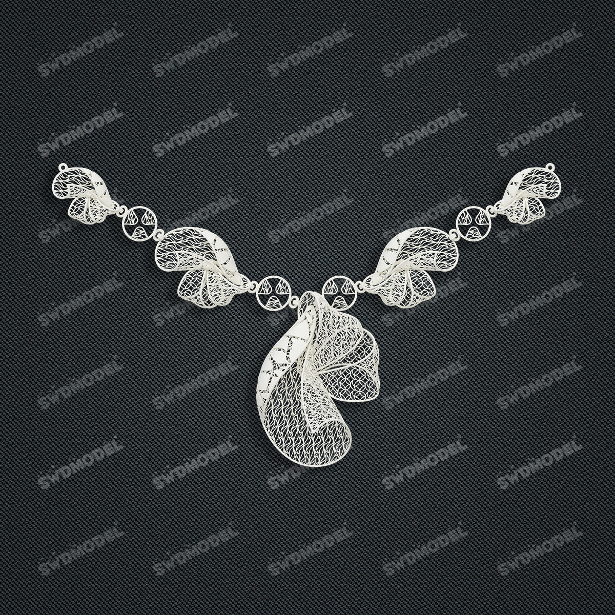 Jewelry set  Filigree Set   White Wax Casting Resin 3D Printing Service  FNZ-10