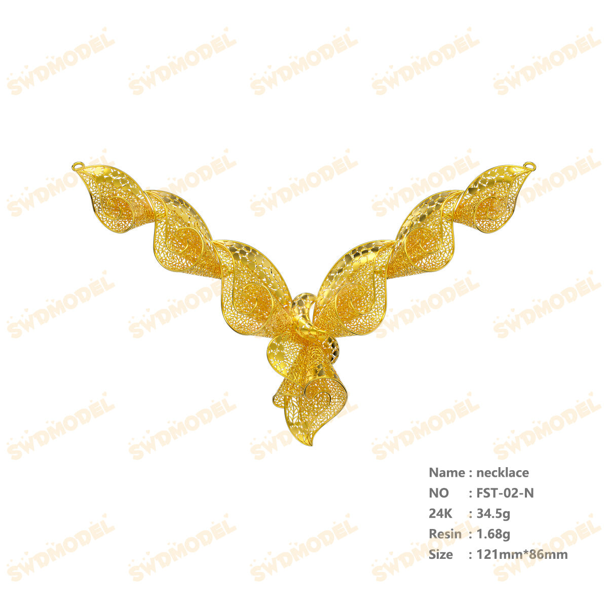 Jewelry set  Filigree Set   White Wax Casting Resin 3D Printing Service  FST-02