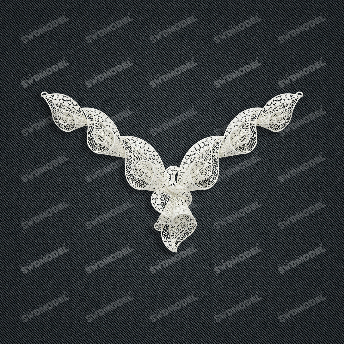 Jewelry set  Filigree Set   White Wax Casting Resin 3D Printing Service  FST-02