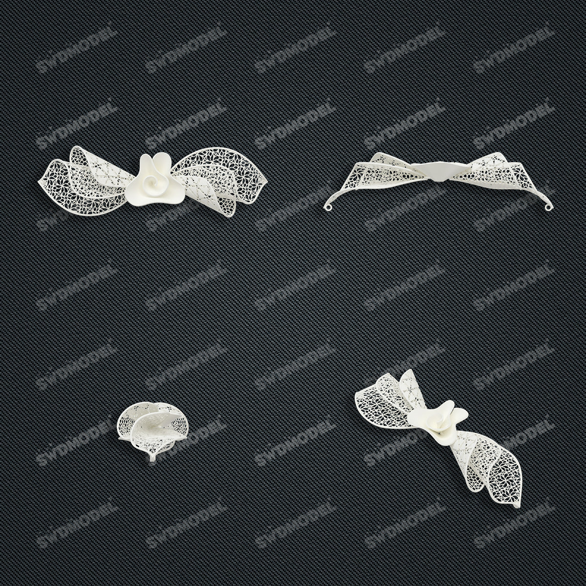 Jewelry set Filigree Bracelet White Wax Casting Resin 3D Printing Service   FST-03-B