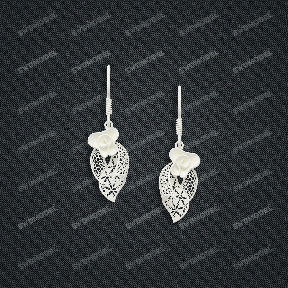 Jewelry set  Filigree Set   White Wax Casting Resin 3D Printing Service  FST-03