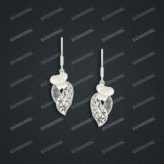 Jewelry set Filigree Earrings White Wax Casting Resin 3D Printing Service  FST-03-E