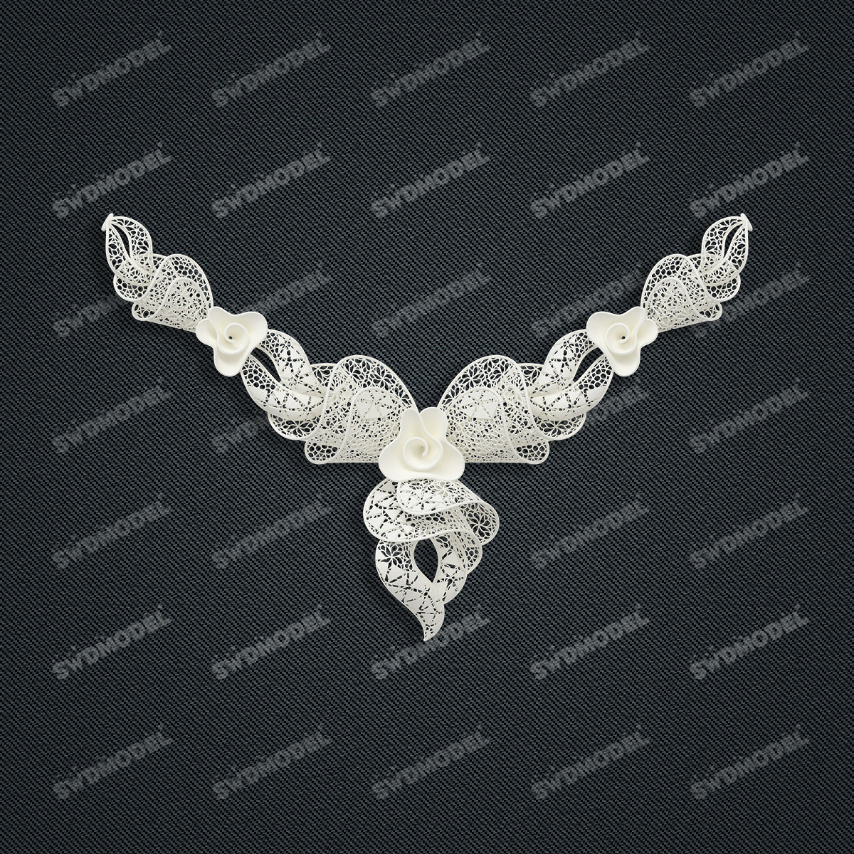 Jewelry set  Filigree Set   White Wax Casting Resin 3D Printing Service  FST-03