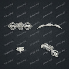 Jewelry set Filigree Bracelet White Wax Casting Resin 3D Printing Service   FST-06-B