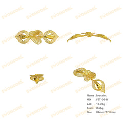 Jewelry set Filigree Bracelet White Wax Casting Resin 3D Printing Service   FST-06-B