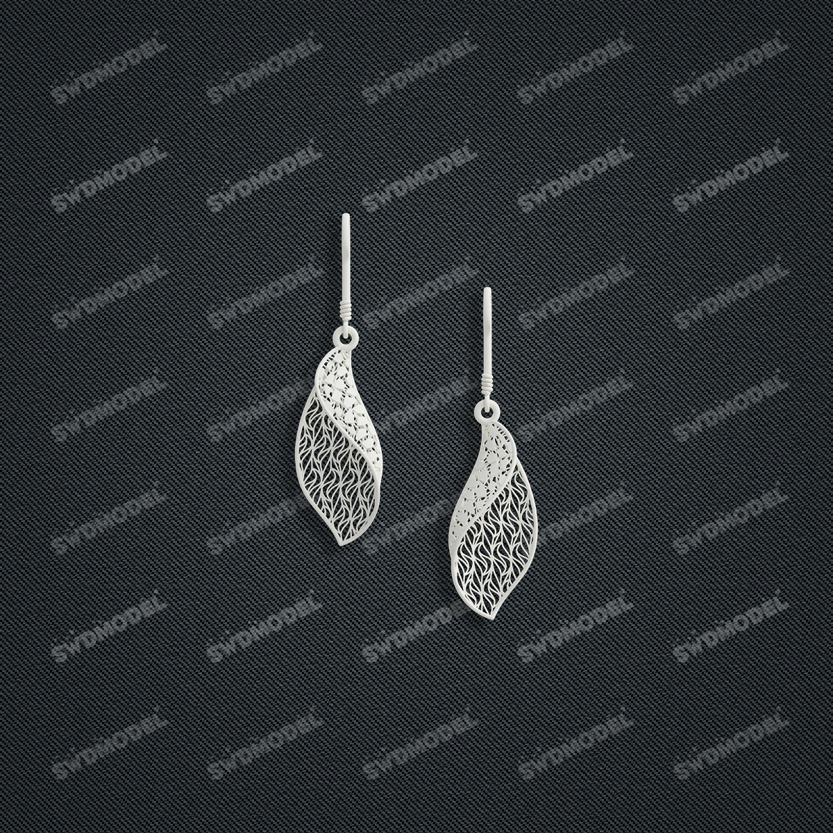 Jewelry set Filigree Earrings White Wax Casting Resin 3D Printing Service  FST-07-E