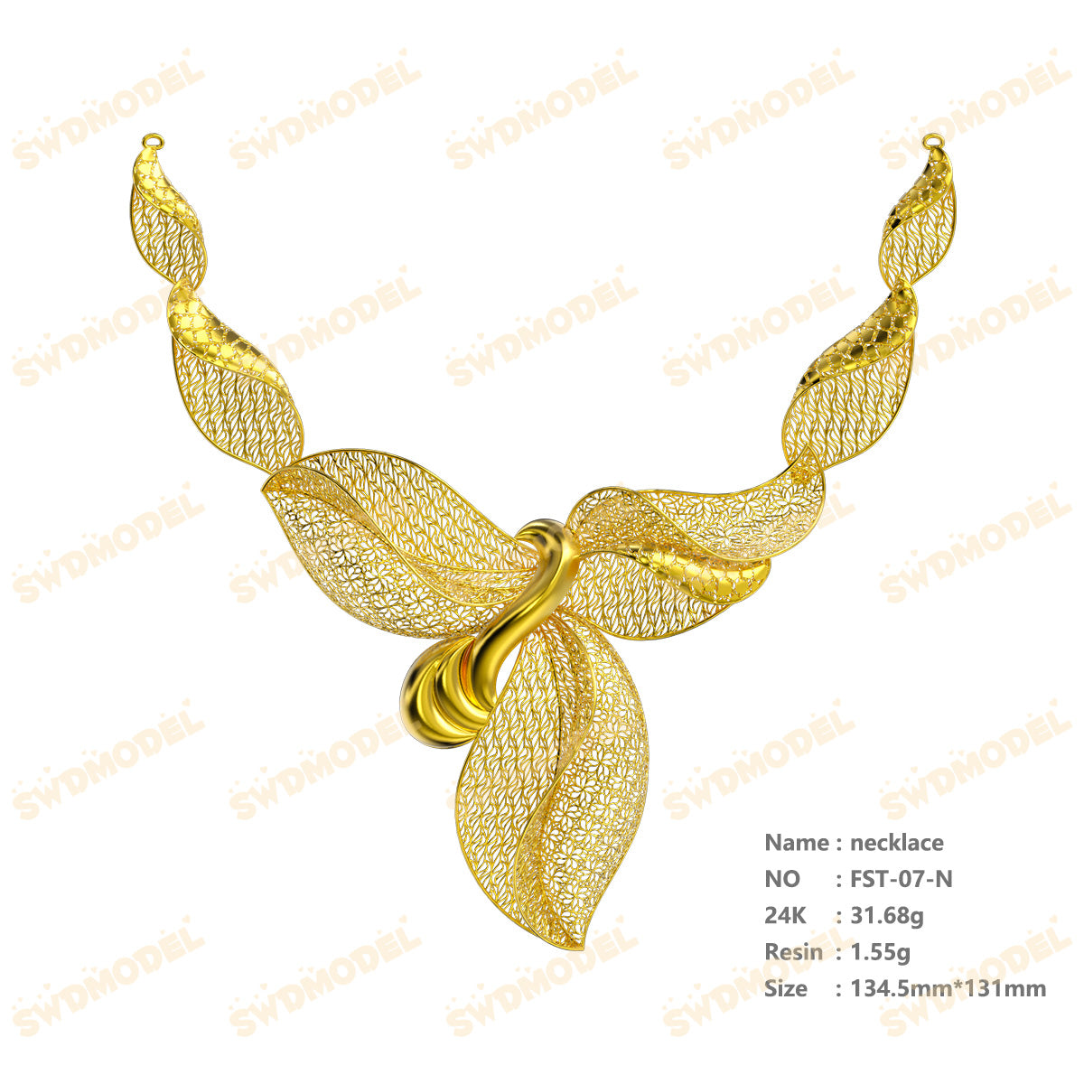Jewelry set  Filigree Set   White Wax Casting Resin 3D Printing Service  FST-07