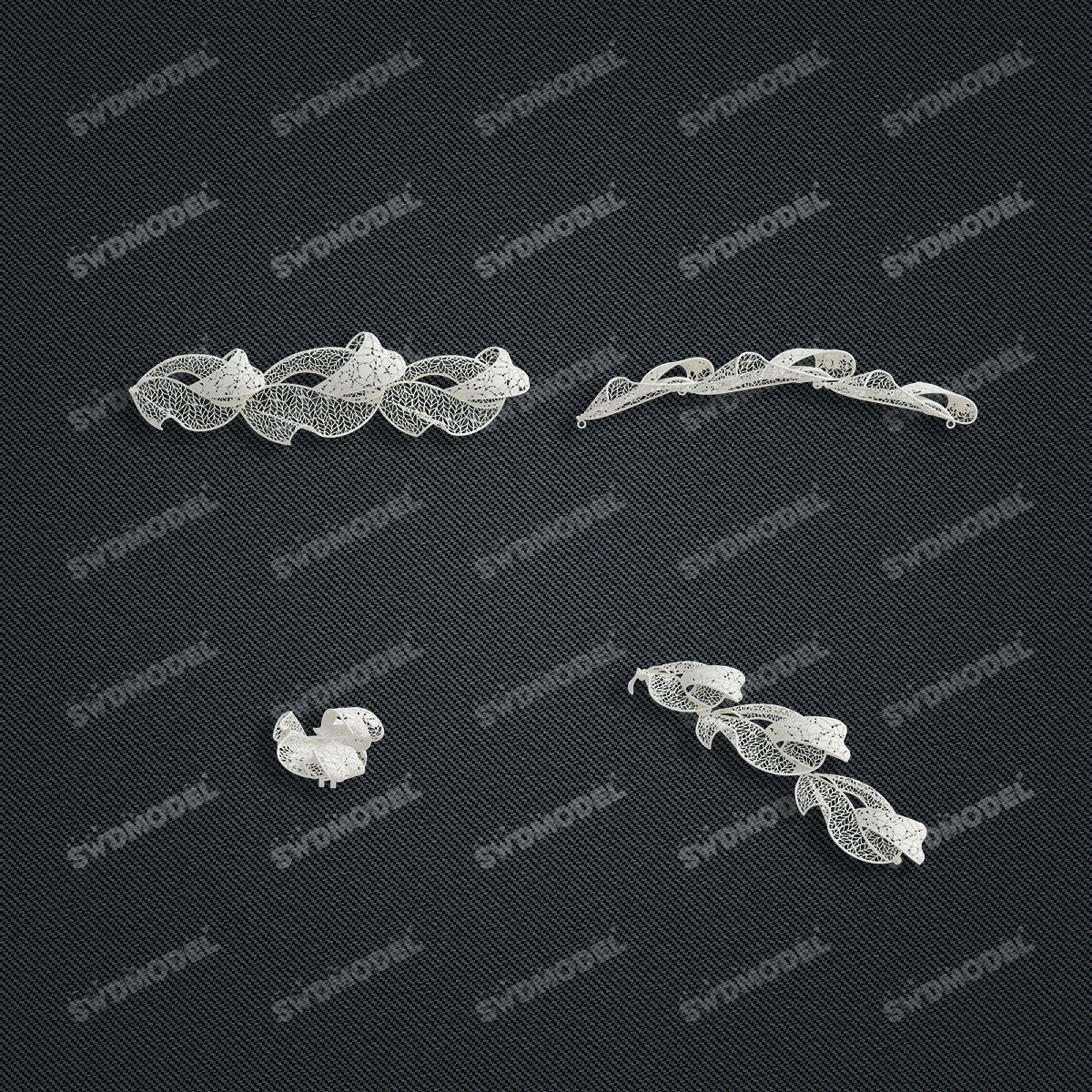 Jewelry set Filigree Bracelet White Wax Casting Resin 3D Printing Service   FST-08-B